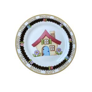 Salad plate, Mary Engelbreit, Love, Home, Family, Friends pattern "House" 2001